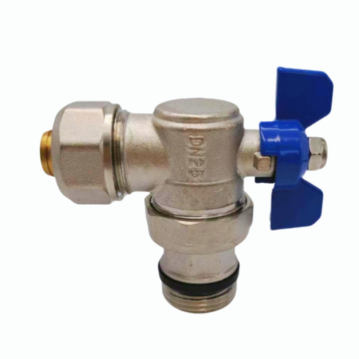 Válvula angular de união de compressão externa de tubo de alumínio-plástico