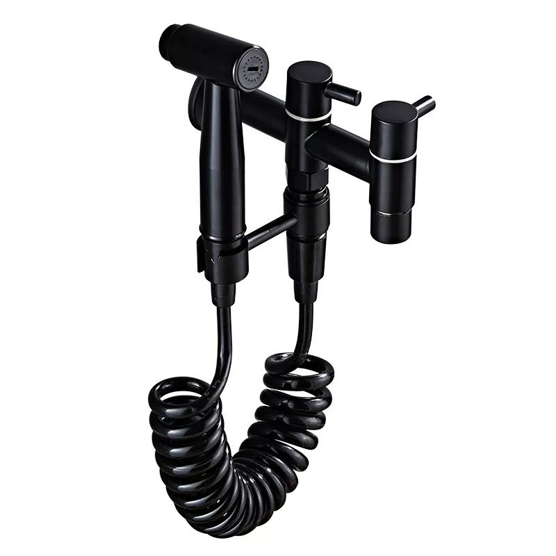 Pistola de pulverização pressurizada de controle duplo de titânio preto