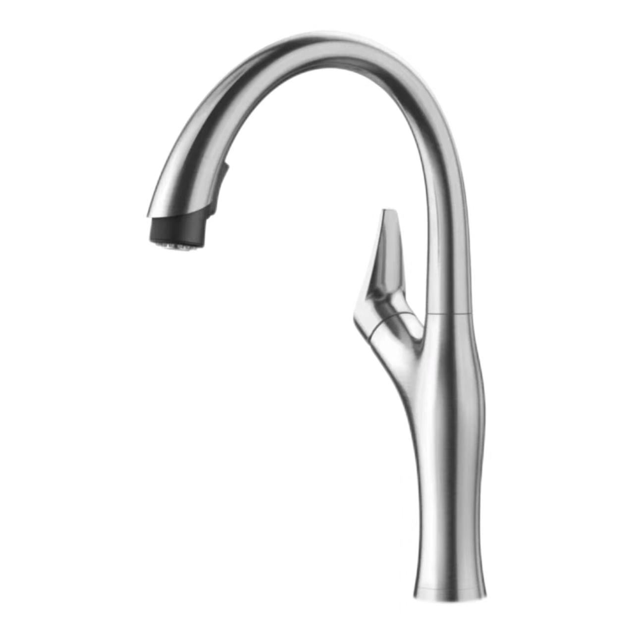 Torneira extensível de pescoço de ganso simplificada de aço inoxidável escovado Torneira extensível de pescoço de ganso simplificada de aço inoxidável escovado