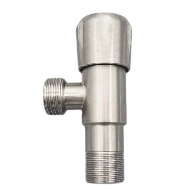 Válvula angular de entrada de água quente e fria universal de aço inoxidável escovado