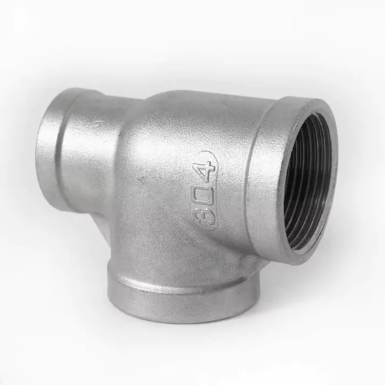T lateral pequeno para encanamento de aço inoxidável BSP