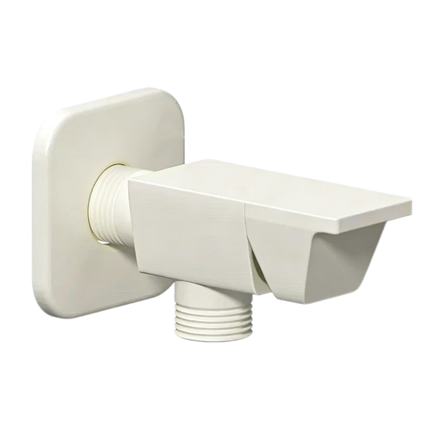 Válvula de entrada de água quente e fria montada na parede branco-creme