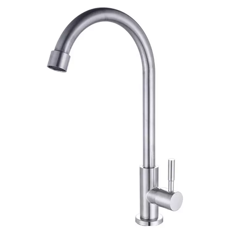 Pia de cozinha, tubo único de água fria, curva pequena Pia de cozinha, tubo único de água fria, curva pequena