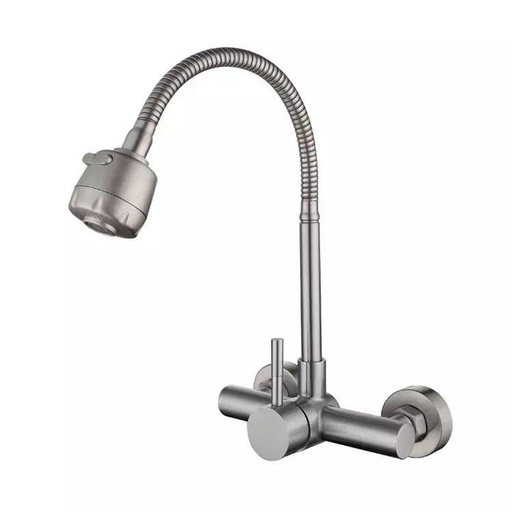 Torneira universal de água quente e fria de parede com dois furos para cozinha Torneira universal de água quente e fria de parede com dois furos para cozinha