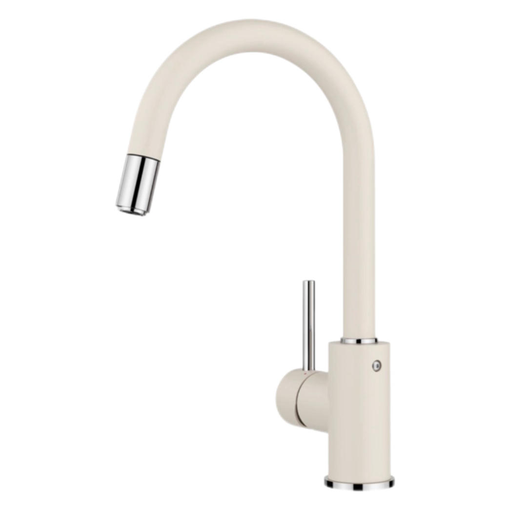 Torneira extensível de cozinha quente e fria minimalista com pescoço de ganso Torneira extensível de cozinha quente e fria minimalista com pescoço de ganso
