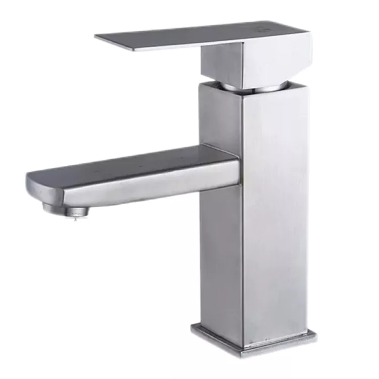 Torneira Minimalista Quadrada Para Bacia Quente E Fria