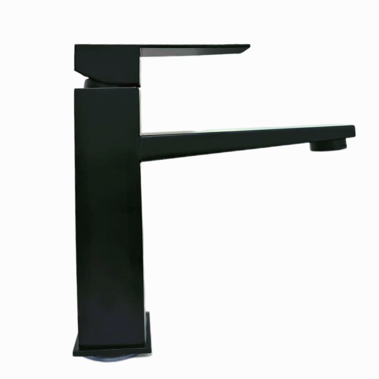 Torneira para pia quadrada preta fosca estilo minimalista moderno