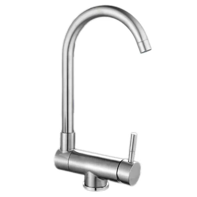 Torneira quente e fria de cozinha giratória, dobrável e de alta curvatura Torneira quente e fria de cozinha giratória, dobrável e de alta curvatura