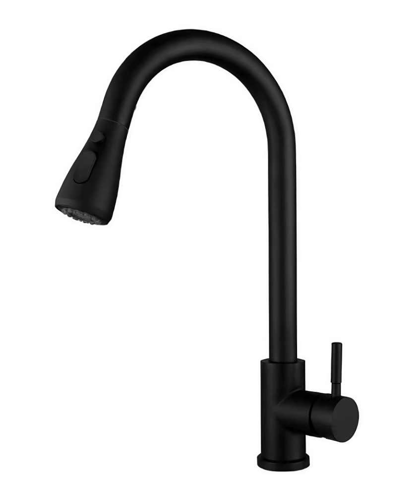 Torneira extensível de cozinha quente e fria com abertura lateral e alça única Torneira extensível de cozinha quente e fria com abertura lateral e alça única