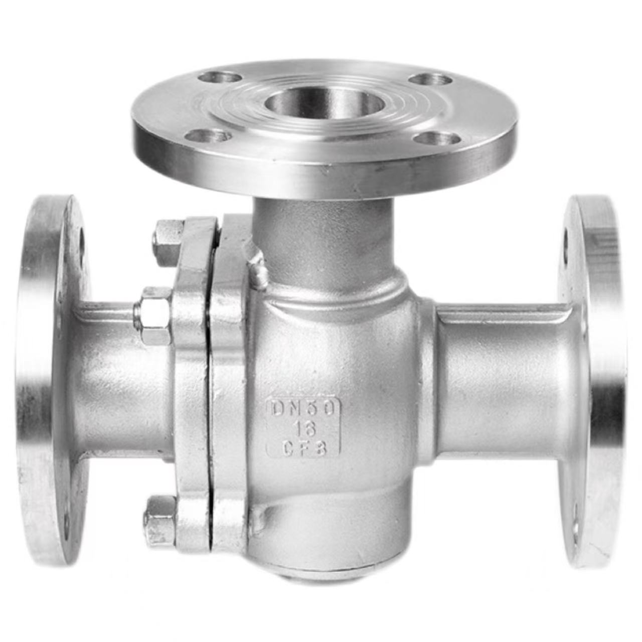 Válvula de esfera com flange de três vias